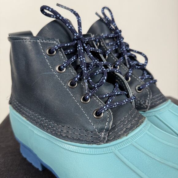 Beanie L.L. Bean Aqua Blue Snow Duck Boots - Womens 8-8.5 / Kids 6M, Maine USA - Picture 8 of 12